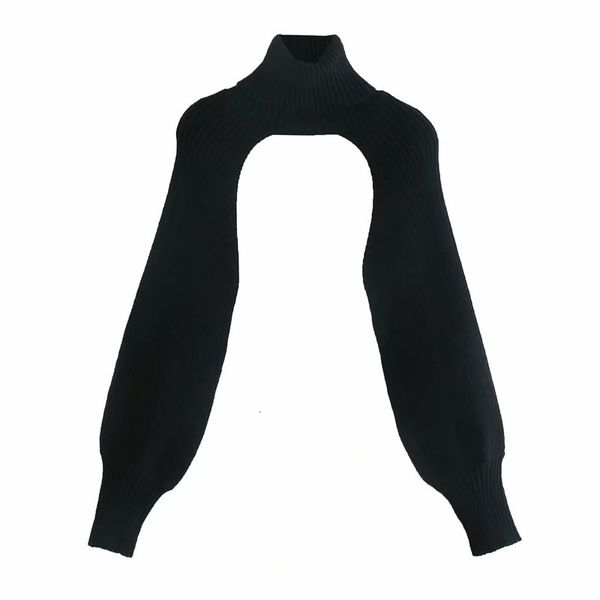 

2021 new elegantes pulver preto moda senhoras gola alta de malha streetwear feminino camisola curta chique menina mfix, White;black