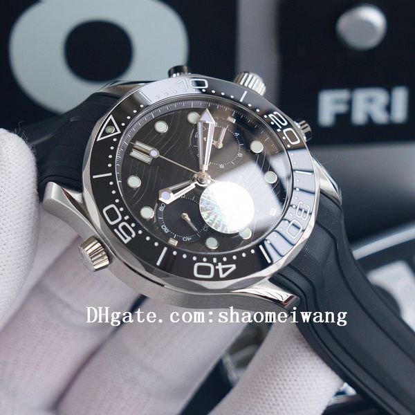 

2020 sea ceramic bezel watches aqua master terra men sport chronograph wristwatches james bond 007 boss timing mens watch d3038, Slivery;black