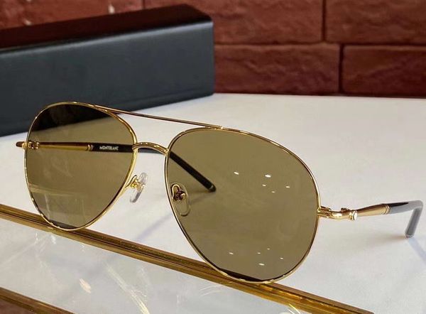 

new gold box glasses pilot sunglasses protection de sol mens sunglasses brown uv400 gafas 0068 with light, White;black