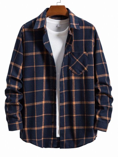 

men plaid patched pocket shirt u5z2#, White;black