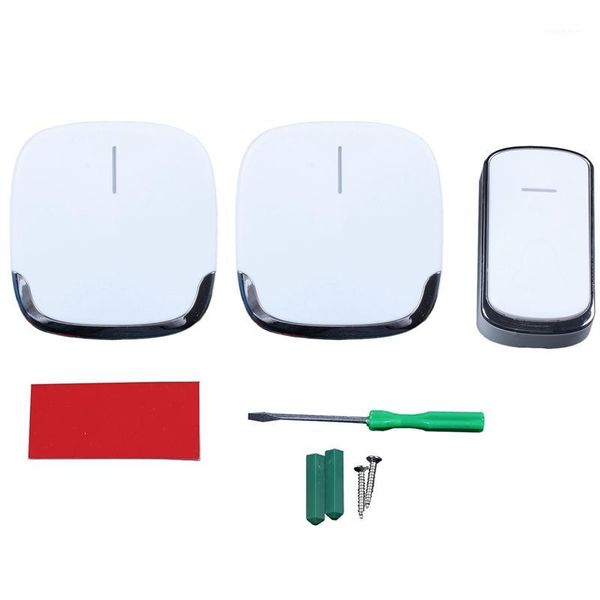 

wireless doorbell waterproof 280m range smart 58 melody ring door bell 1 push doorbells button + 2receivers vc100-240v(us plug)1