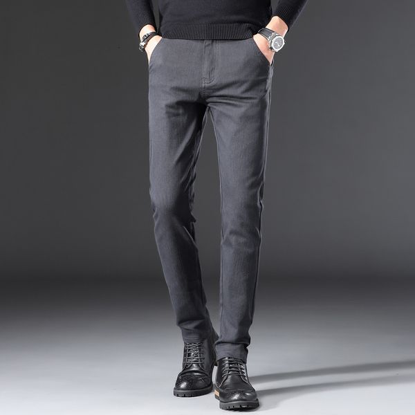 

fashion brand 2020 long men's casual pants korean version slim autumn and winter versatile small foot thick style trend, Black