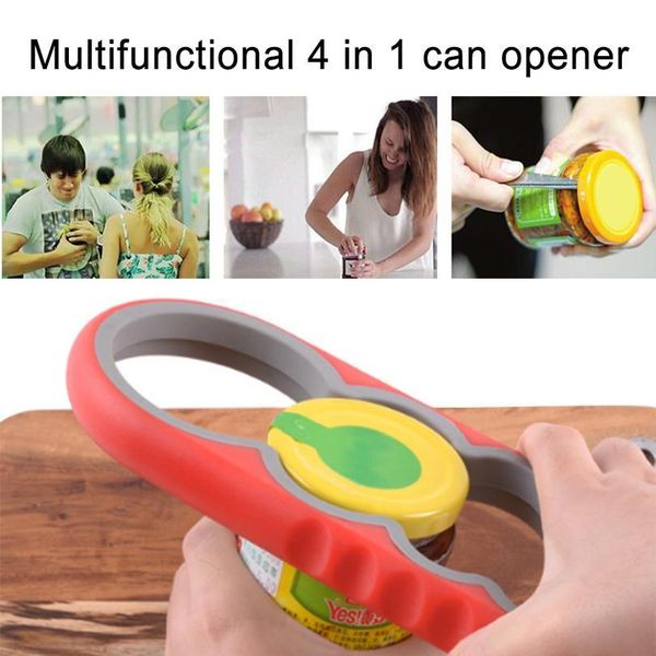 

4 in 1 multifunctional can opener gourd shaped non slip twist bottle opener can opener manual non-sl sqclsy