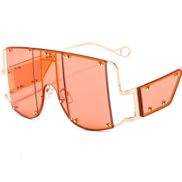 

2021 new oversized sun glasses big frame metal punk personality isn one-piece split mask rihanna sunglasses t800 p7o6, White;black