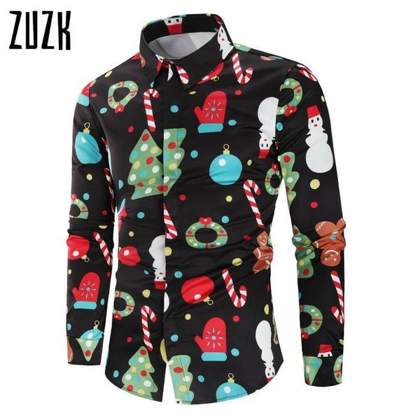 

zuzk christmas 3d print tree shirt men autumn long sleeve shirt winter printed mens funny, White;black