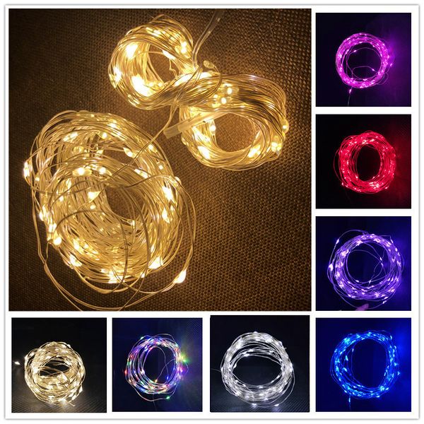 

1m/2m/3m wedding fairy string light silver wire warm white garland led party decoration powered by battery xmas home