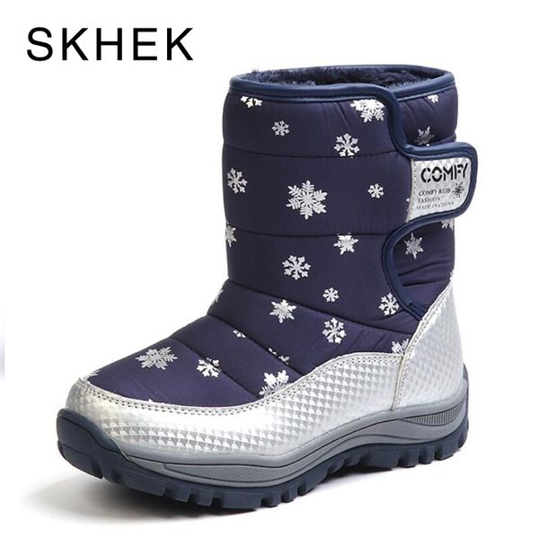

skhek -30 russia winter warm baby waterproof children's shoes girls boys boots perfect for kids accessories, Black;red