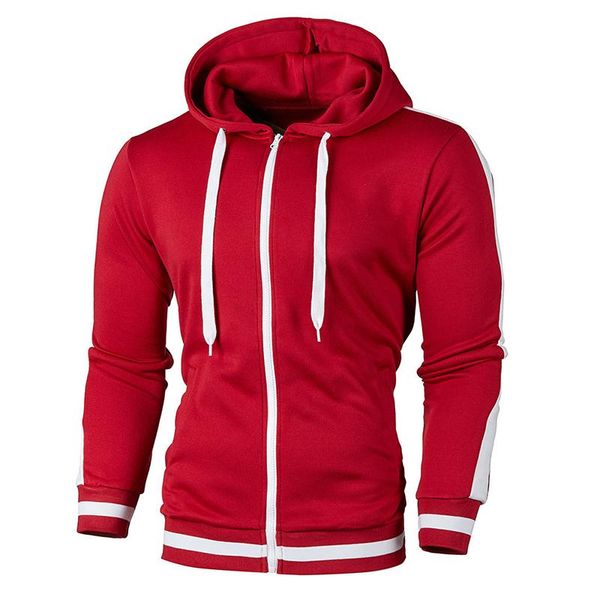 

men sports casual hoodies wear zipper 2020 tide jacquard fleece jacket fall sweatshirts spring autumn coat dropshipping mww174, Black