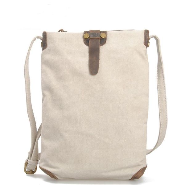 

new women's cotton canvas bag with cowhide shoulder bag casual crossbody messenger