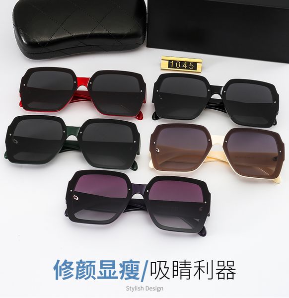 

2021 fashion resin lens sunglasses pc frame men and women polarized sunglasses come with box no. 1045, White;black