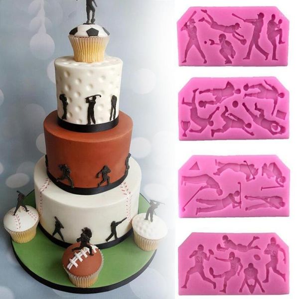

cake decorating tools sports silicone shape ball footbal form silicone fondant mould sports cake mold fondant balls #201