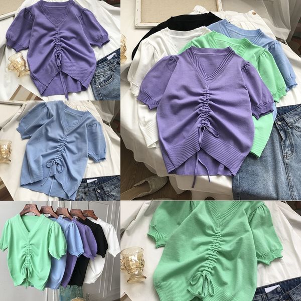 

zi8zd новый шнурок для маленьких женщин в футболку корейской одежду летом футболка топа мода короткого случайном иностранном стиле 7.27 7lcp, White;black