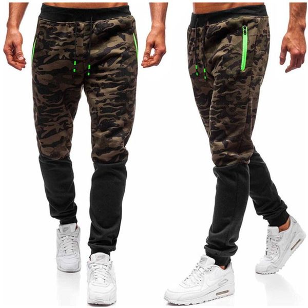 

fashion camouflage pants men joggers workout gyms camo pants street casual camouflage sweatpants skinny trousers, Black