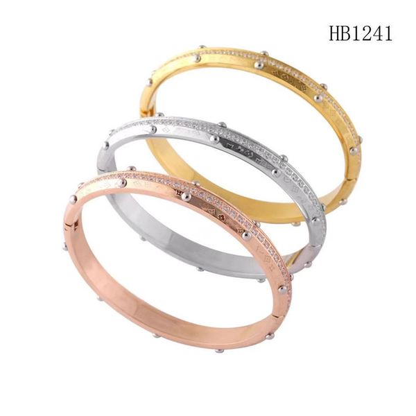

indelible stainless steel jewelry womens bracelets silver rose gold bracelet fashion diamond bracelet wholesale love bangle, Black