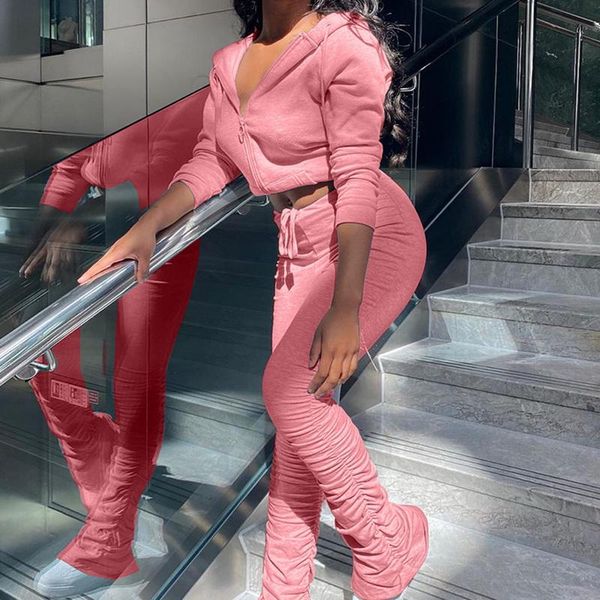 

running sets loozykit casual autumn winter two 2 piece set femme outfits long sleeve hooded pants ladies tracksuit matching, Black;blue