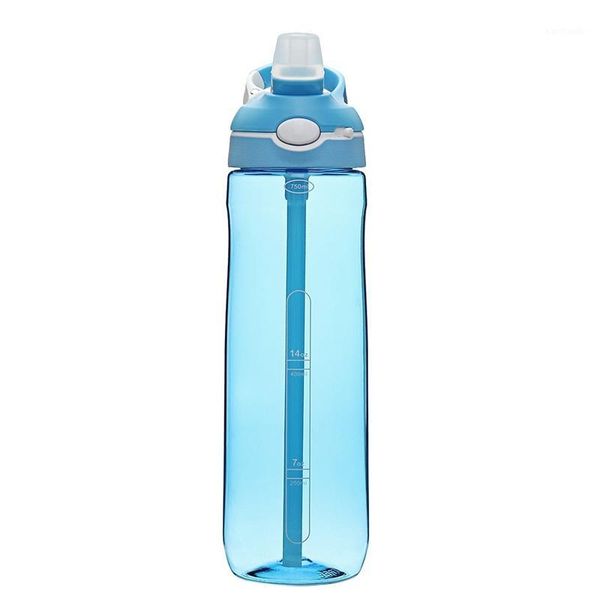 

water bottle bicycle 750ml straw sports tritan shatterproof and leakproof bluep1