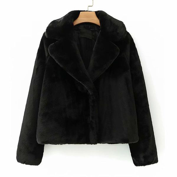 

women winter fleece jackets outerwear 2021 long sleeve turn-down collar solid warm female vintage casual jacket coats clothes, Black;brown