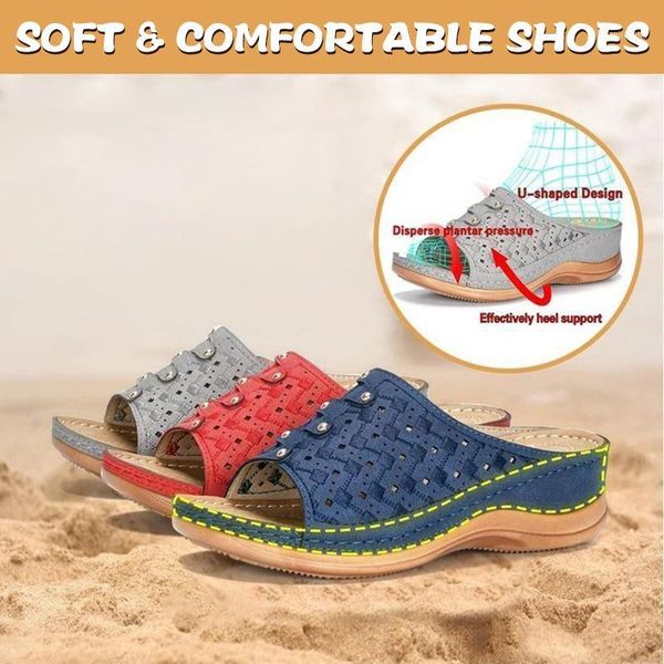 

orthopedic toe slippers lightweight non-slip wedges platform sandals women tc211, Black
