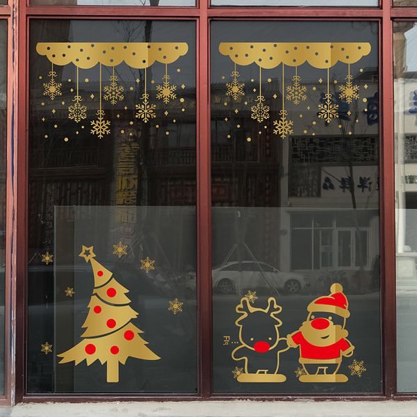 

2021 sticker creative window decorative layout glass snowflake shop wall new