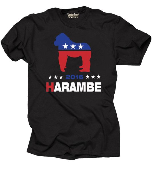 

2019 горячие продажи 100% хлопка бесплатная доставка harambe для президента harambe политическая партия футболку 2016 выборы спорта толстовк