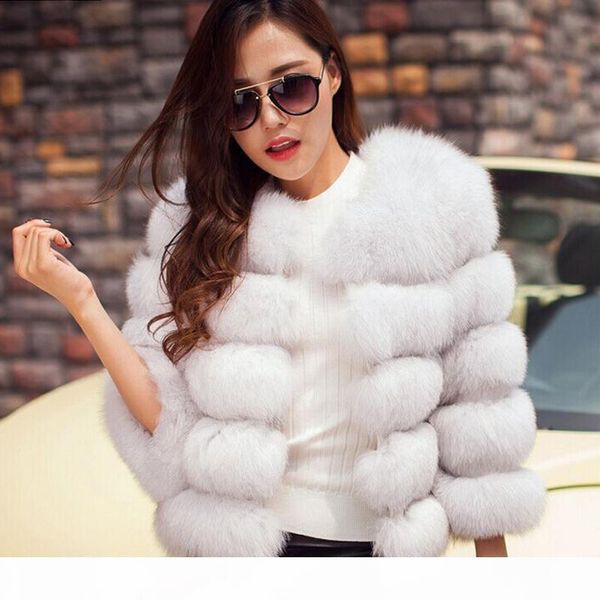 

s-3xl mink coats women 2018 winter new fashion pink faux fur coat elegant thick warm outerwear fake fur jacket chaquetas mujer, Black