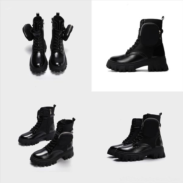 

sjzjr new boot motorcycles genuine leather for woman woman designer boot short boots flat thicken low heeled walletlaureate womens, Black