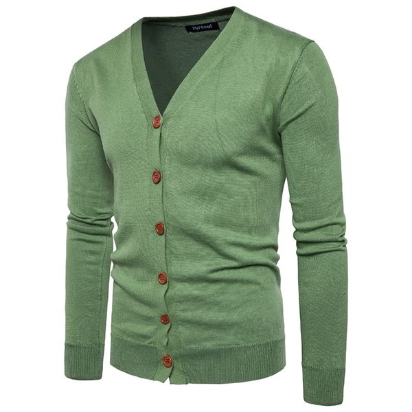 New Men Button Cardigans Sulers Casuais Homens Sólidos Pullover V Collar Grosso Cashmere Sweater Outerwear Vestuário UE / US tamanho 201028