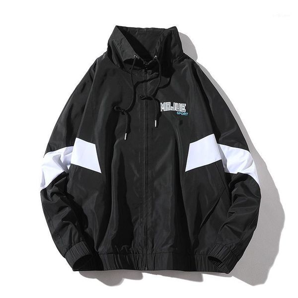 

2020 new fashion trend mens jacket outerwear windbreaker men's thin jackets no hooded loose wear casual sporting coat big size1, Black;brown