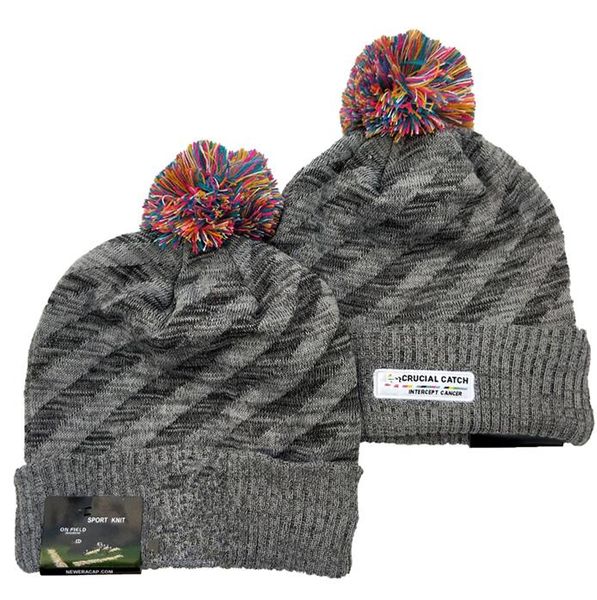 

new beanies football beanies 2020 crucial catch sport knit hat gray pom pom hats 17teams knits mix and match all caps