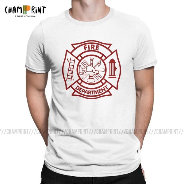 

sport fire department men t shirt firefighter fireman vintage tees short sleeve crew neck t-shirt pure cotton gift idea clothing