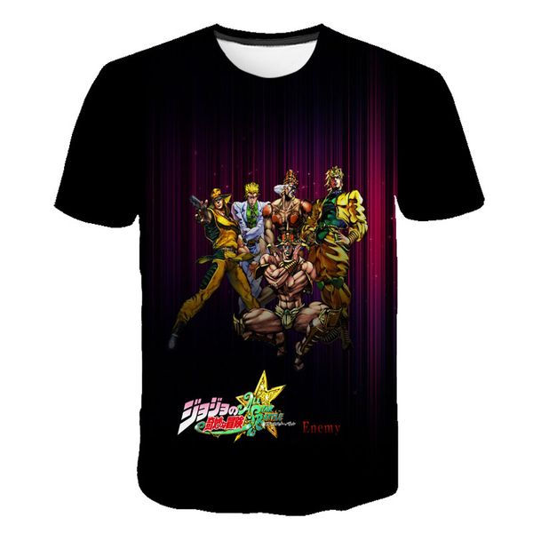

cool jojo bizarre adventure graphic homme japanese anime style soft 3d print shirts aesthetic hentai comics men clothing
