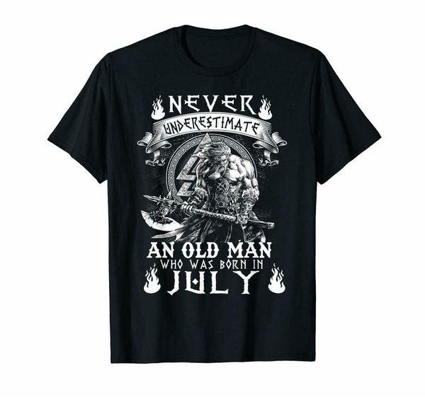 

black never underestimate an old man who was born in july tshirt 100% cotton new funny tee shirt sport hooded sweatshirt hoodie