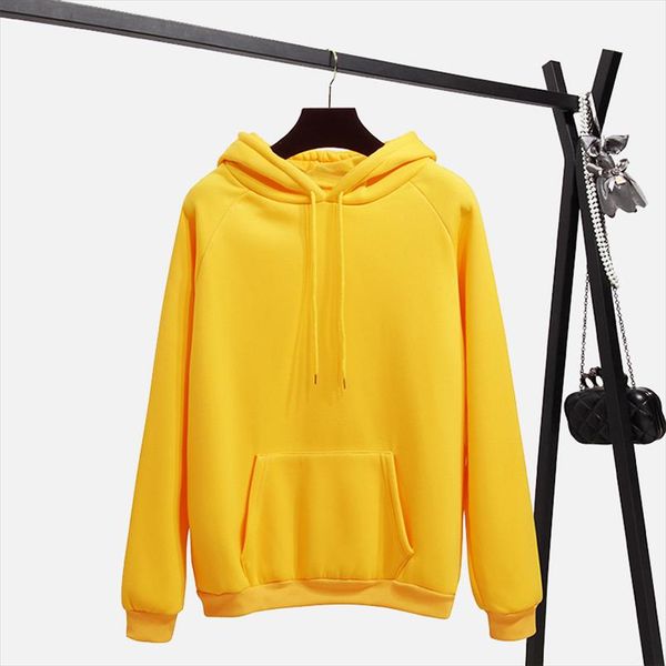

autumn casual women hoodies sweatshirts long sleeve pockets yellow pink girl pullovers 2020 fahion loose hooded hoody female, Black