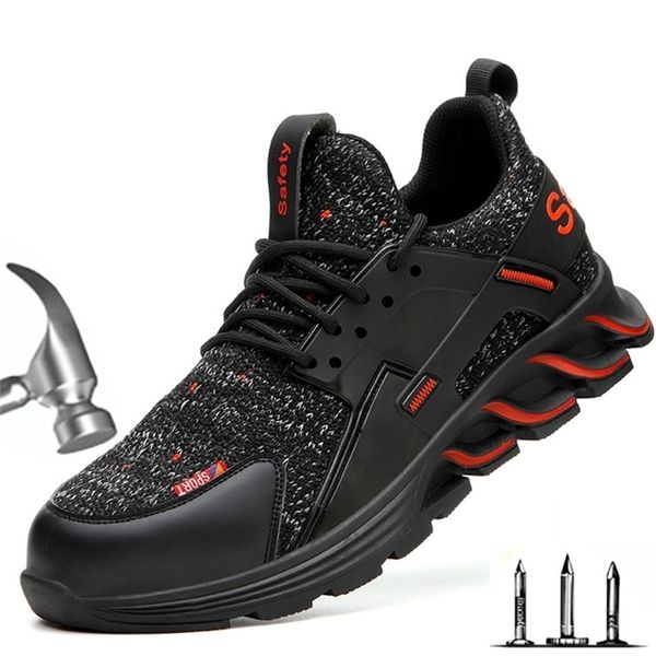 

steel toe cap anti-smashing anti-piercing men's safety lightweight breathable deodorant work shoes y200915, Black;brown