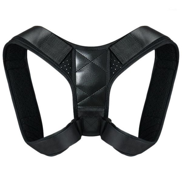 

back support posture corrector kyphosis clavicle orthosis fixation belt men and women1, Black;blue