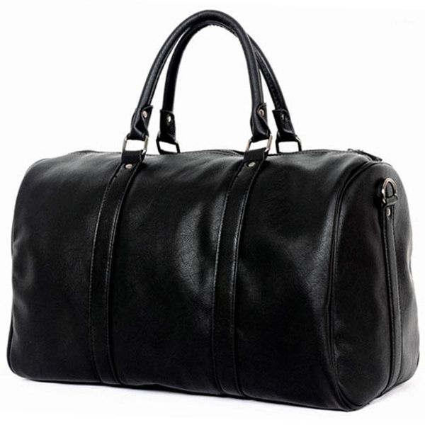 

2017 men travel bags large capacity black luggage travel duffle bags leather hand tote men's bag for trip male p0701