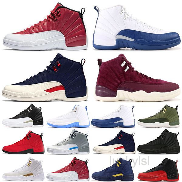 

2021 ovo white university gold 12 basketballs shoes indigo cny cherry 12s reverse fiba flu game gym red french blue playoff mens kllt, Black