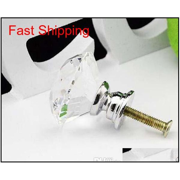 

wholesale new 20 pcs/lot 30mm diamond shape six colors crystal glass cabinet handle cupboard d qylsqi bdenet