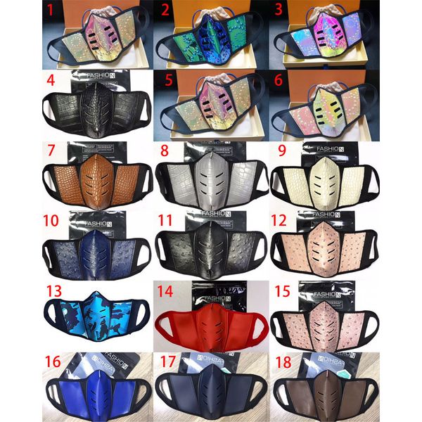 

covers masks 2020 leather men women dustproof face mask fashion packaging washable outdoor sports protective
