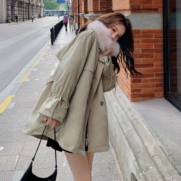 

down jacket for women's middle long small person 2020 new korean version with waist thickening and warm keeping, Black