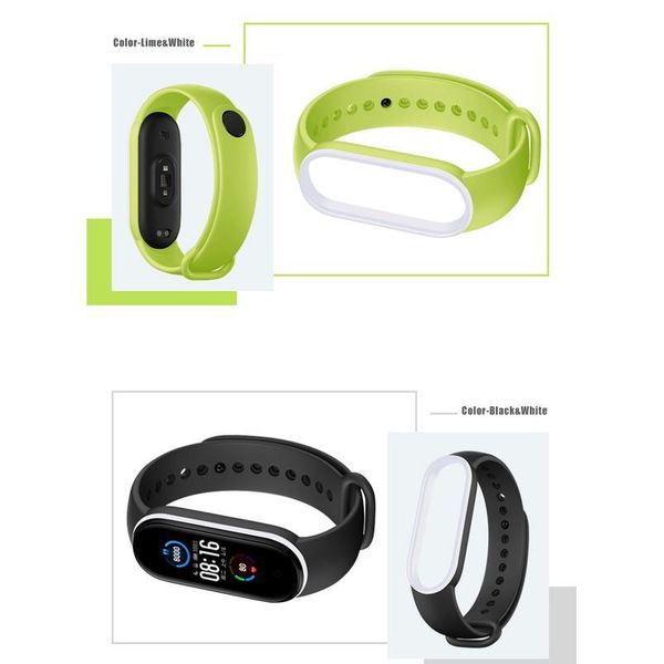 

sil wrist band for xiaomi bracelet 5 suitable for xiaomi bracelet 5 sile two-color strap smart watch wristband qylnrp, Black;brown