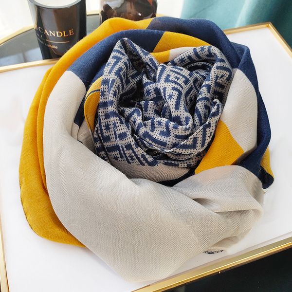 

cotton hemp spring autumn and winter foreign fashion shawl with women's versatile thin dual-purpose long silk scarf bib korean, Blue;gray