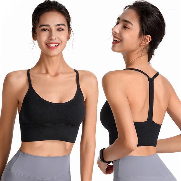 

women's bra tights quick-drying shockproof running fitness seamless underwear large size wireless vest es1, Black;white