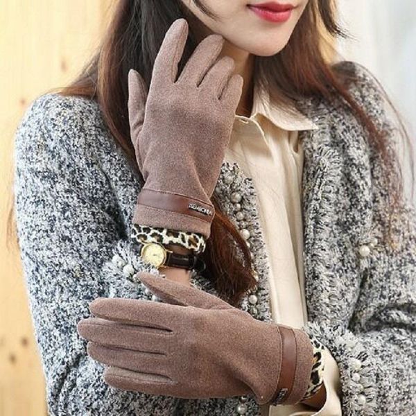 

five fingers gloves 1 pair touch screen female winter warm fitness women trendy outdoor wrist mittens fashion heated, Blue;gray