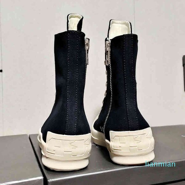 

rick dress shoes canvas sneakers for men and women owens shoelaces high soled boots casual shoes 4l, Black