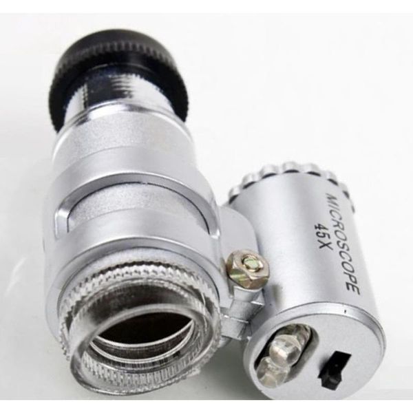 

microscope 45x jeweler magnifier jewelry loupes mini magnifiers pocket microscopes with led light + leather sqcvgn dh_seller2010
