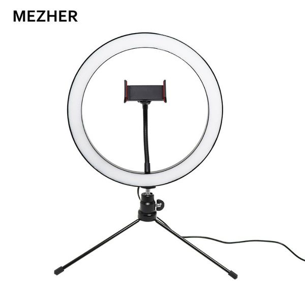 

mezher led ring light 10" with tripod stand & phone holder for live streaming youtube video/ makeup/pgraphy/ live streaming
