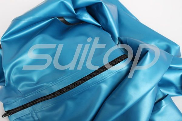 

women's jeans latex rubber trousers(not including and belts) in metallic blue