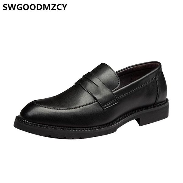 

office shoes men classic coiffeur mens formal shoes genuine leather evening dress corporate for men sepatu slip on pria, Black