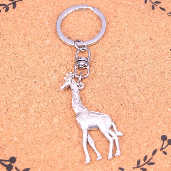 Mode Schlüsselbund 53*23mm giraffe deer Anhänger DIY Schmuck Auto Schlüssel Kette Ring Halter Souvenir Für Geschenk